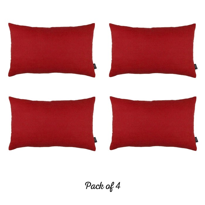 Honey Set of 4 Decorative Throw Pillow Cover Solid Color Lumbar & Square Pillowcase for Couch, Bedding