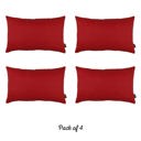 Red 12X20" Honey Set of 4 Decorative Throw Pillow Cover Solid Color Lumbar & Square Pillowcase for Couch, Bedding