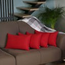 Red 12X20" Honey Set of 4 Decorative Throw Pillow Cover Solid Color Lumbar & Square Pillowcase for Couch, Bedding