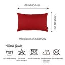 Red 12X20" Honey Set of 4 Decorative Throw Pillow Cover Solid Color Lumbar & Square Pillowcase for Couch, Bedding