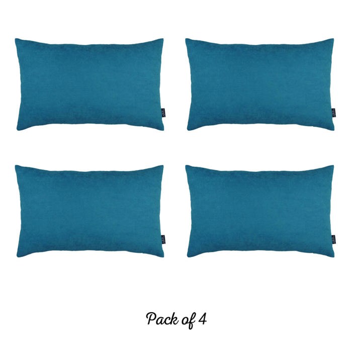 Honey Set of 4 Decorative Throw Pillow Cover Solid Color Lumbar & Square Pillowcase for Couch, Bedding