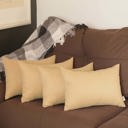 Beige 12X20" Honey Set of 4 Decorative Throw Pillow Cover Solid Color Lumbar & Square Pillowcase for Couch, Bedding