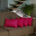 Pink 12X20" Honey Set of 4 Decorative Throw Pillow Cover Solid Color Lumbar & Square Pillowcase for Couch, Bedding