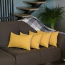 Yellow 12X20" Honey Set of 4 Decorative Throw Pillow Cover Solid Color Lumbar & Square Pillowcase for Couch, Bedding