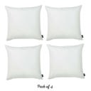 White 16X16" Honey Set of 4 Decorative Throw Pillow Cover Solid Color Lumbar & Square Pillowcase for Couch, Bedding