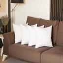 White 16X16" Honey Set of 4 Decorative Throw Pillow Cover Solid Color Lumbar & Square Pillowcase for Couch, Bedding