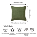 Fern Green 16X16" Honey Set of 4 Decorative Throw Pillow Cover Solid Color Lumbar & Square Pillowcase for Couch, Bedding