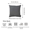Gray 16X16" Honey Set of 4 Decorative Throw Pillow Cover Solid Color Lumbar & Square Pillowcase for Couch, Bedding