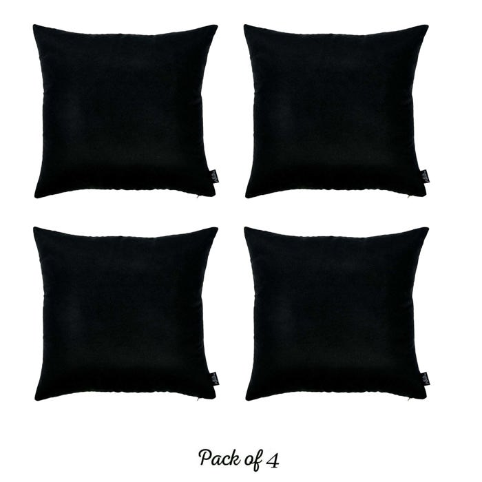 Honey Set of 4 Decorative Throw Pillow Cover Solid Color Lumbar & Square Pillowcase for Couch, Bedding