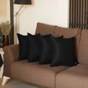 Black 16X16" Honey Set of 4 Decorative Throw Pillow Cover Solid Color Lumbar & Square Pillowcase for Couch, Bedding