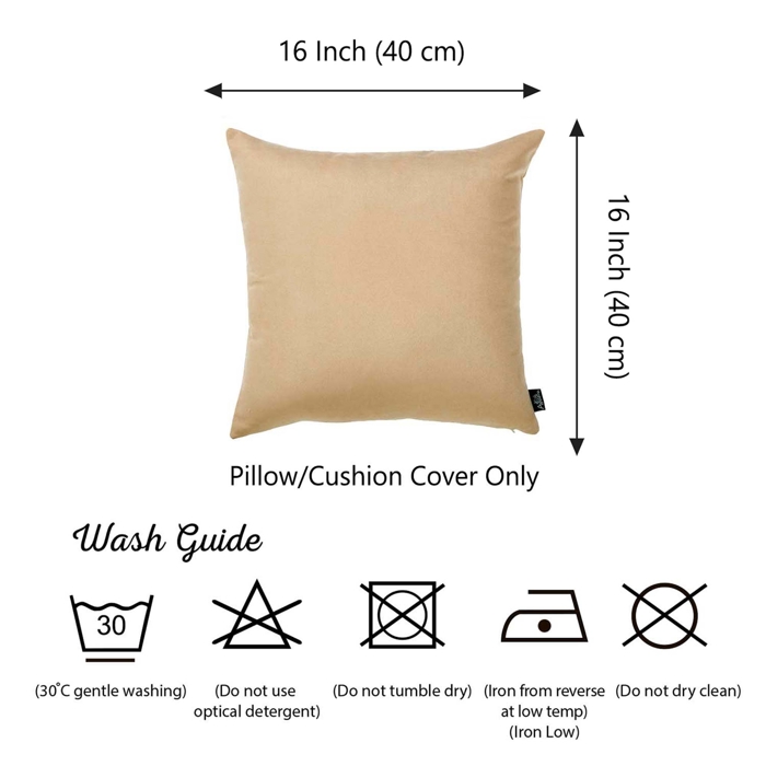 Honey Set of 4 Decorative Throw Pillow Cover Solid Color Lumbar & Square Pillowcase for Couch, Bedding