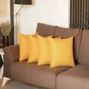 Yellow 16X16" Honey Set of 4 Decorative Throw Pillow Cover Solid Color Lumbar & Square Pillowcase for Couch, Bedding
