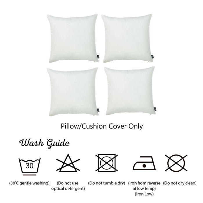 Honey Set of 4 Decorative Throw Pillow Cover Solid Color Lumbar & Square Pillowcase for Couch, Bedding