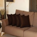 Brown 18X18" Honey Set of 4 Decorative Throw Pillow Cover Solid Color Lumbar & Square Pillowcase for Couch, Bedding