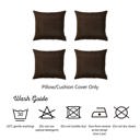 Brown 18X18" Honey Set of 4 Decorative Throw Pillow Cover Solid Color Lumbar & Square Pillowcase for Couch, Bedding