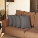 Gray 18X18" Honey Set of 4 Decorative Throw Pillow Cover Solid Color Lumbar & Square Pillowcase for Couch, Bedding