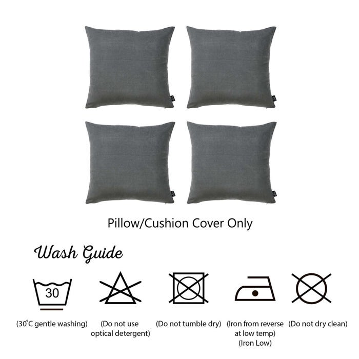 Honey Set of 4 Decorative Throw Pillow Cover Solid Color Lumbar & Square Pillowcase for Couch, Bedding