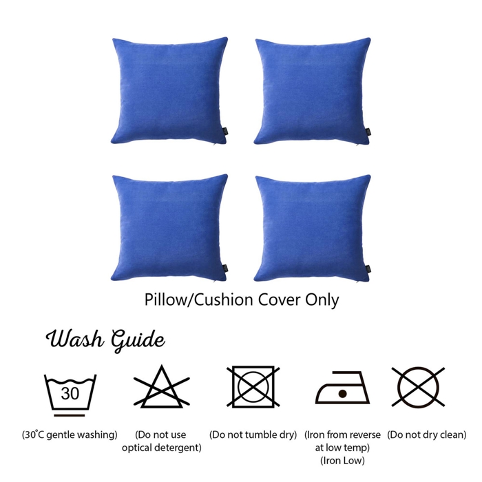 Honey Set of 4 Decorative Throw Pillow Cover Solid Color Lumbar & Square Pillowcase for Couch, Bedding