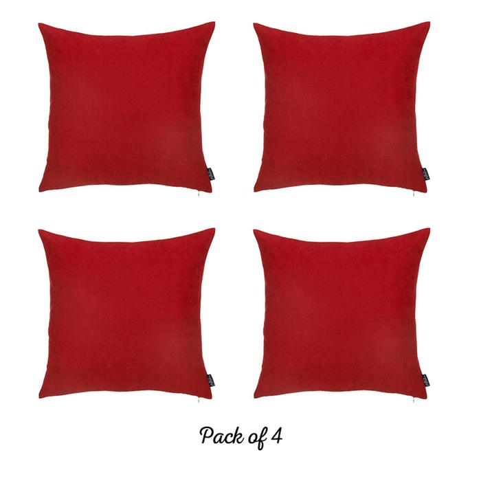 Honey Set of 4 Decorative Throw Pillow Cover Solid Color Lumbar & Square Pillowcase for Couch, Bedding