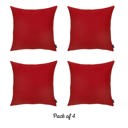 Red 18X18" Honey Set of 4 Decorative Throw Pillow Cover Solid Color Lumbar & Square Pillowcase for Couch, Bedding