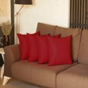 Red 18X18" Honey Set of 4 Decorative Throw Pillow Cover Solid Color Lumbar & Square Pillowcase for Couch, Bedding