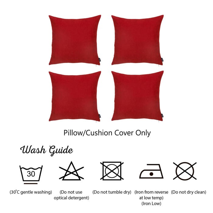 Honey Set of 4 Decorative Throw Pillow Cover Solid Color Lumbar & Square Pillowcase for Couch, Bedding