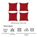Red 18X18" Honey Set of 4 Decorative Throw Pillow Cover Solid Color Lumbar & Square Pillowcase for Couch, Bedding