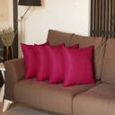 Pink 18X18" Honey Set of 4 Decorative Throw Pillow Cover Solid Color Lumbar & Square Pillowcase for Couch, Bedding