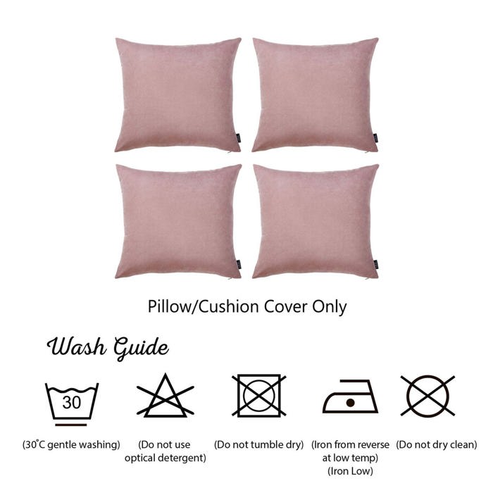Honey Set of 4 Decorative Throw Pillow Cover Solid Color Lumbar & Square Pillowcase for Couch, Bedding