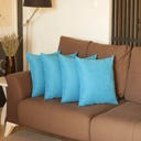 Sky Blue 20X20" Honey Set of 4 Decorative Throw Pillow Cover Solid Color Lumbar & Square Pillowcase for Couch, Bedding