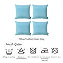 Sky Blue 20X20" Honey Set of 4 Decorative Throw Pillow Cover Solid Color Lumbar & Square Pillowcase for Couch, Bedding