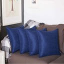Navy Blue 20X20" Honey Set of 4 Decorative Throw Pillow Cover Solid Color Lumbar & Square Pillowcase for Couch, Bedding