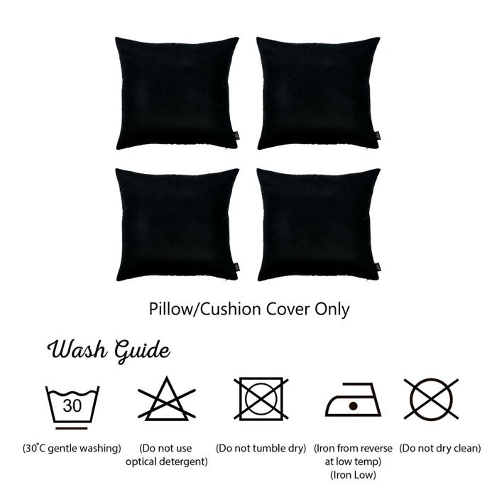 Honey Set of 4 Decorative Throw Pillow Cover Solid Color Lumbar & Square Pillowcase for Couch, Bedding