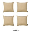 Beige 20X20" Honey Set of 4 Decorative Throw Pillow Cover Solid Color Lumbar & Square Pillowcase for Couch, Bedding