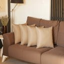 Beige 20X20" Honey Set of 4 Decorative Throw Pillow Cover Solid Color Lumbar & Square Pillowcase for Couch, Bedding