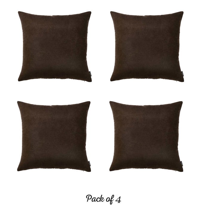 Honey Set of 4 Decorative Throw Pillow Cover Solid Color Lumbar & Square Pillowcase for Couch, Bedding