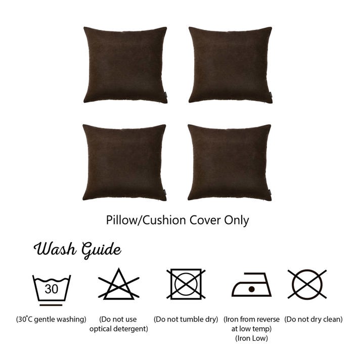Honey Set of 4 Decorative Throw Pillow Cover Solid Color Lumbar & Square Pillowcase for Couch, Bedding