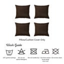 Brown 22X22" Honey Set of 4 Decorative Throw Pillow Cover Solid Color Lumbar & Square Pillowcase for Couch, Bedding