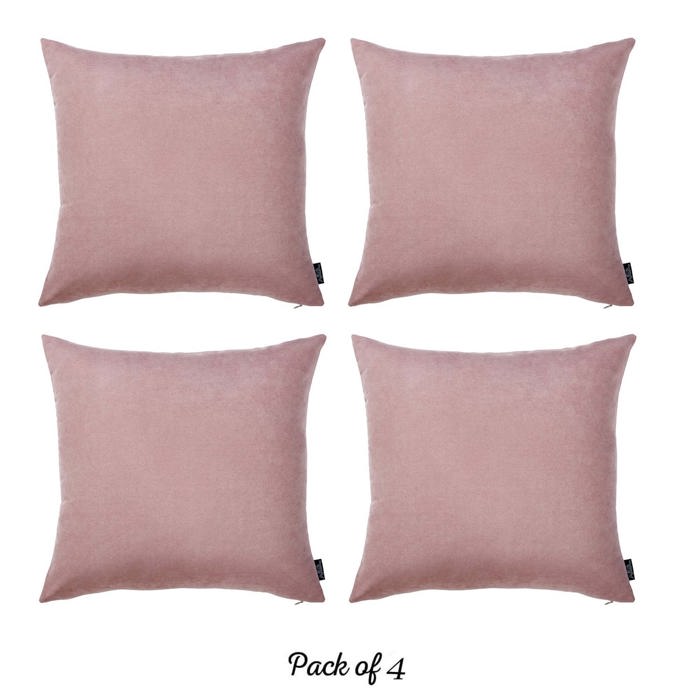 Honey Set of 4 Decorative Throw Pillow Cover Solid Color Lumbar & Square Pillowcase for Couch, Bedding