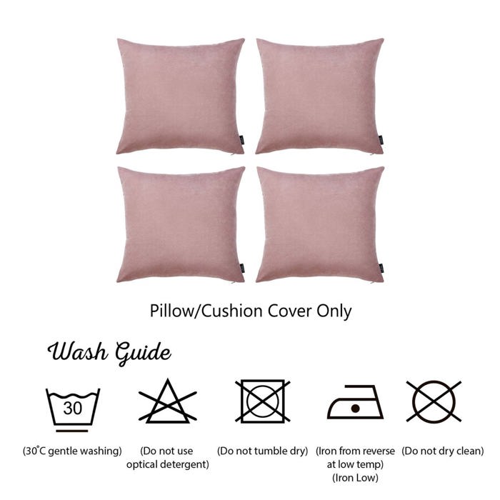 Honey Set of 4 Decorative Throw Pillow Cover Solid Color Lumbar & Square Pillowcase for Couch, Bedding