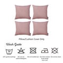 Light Pink 22X22" Honey Set of 4 Decorative Throw Pillow Cover Solid Color Lumbar & Square Pillowcase for Couch, Bedding