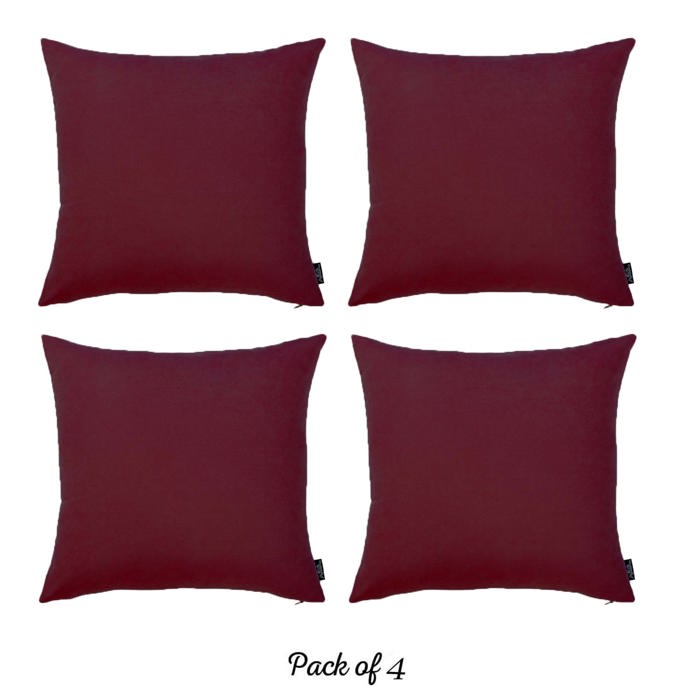 Honey Set of 4 Decorative Throw Pillow Cover Solid Color Lumbar & Square Pillowcase for Couch, Bedding