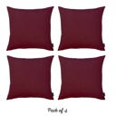 Claret Red 22X22" Honey Set of 4 Decorative Throw Pillow Cover Solid Color Lumbar & Square Pillowcase for Couch, Bedding