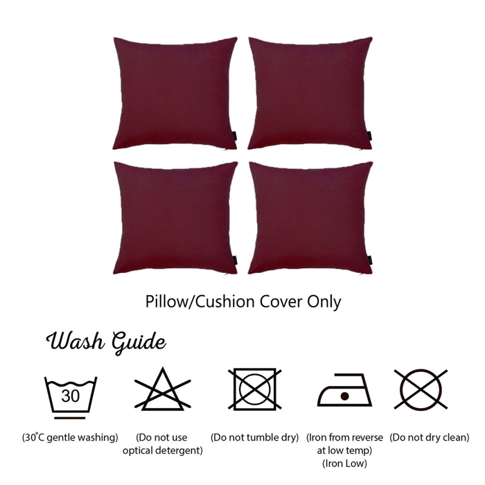 Honey Set of 4 Decorative Throw Pillow Cover Solid Color Lumbar & Square Pillowcase for Couch, Bedding
