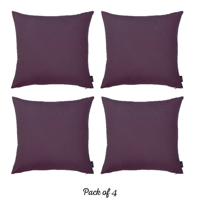 Honey Set of 4 Decorative Throw Pillow Cover Solid Color Lumbar & Square Pillowcase for Couch, Bedding