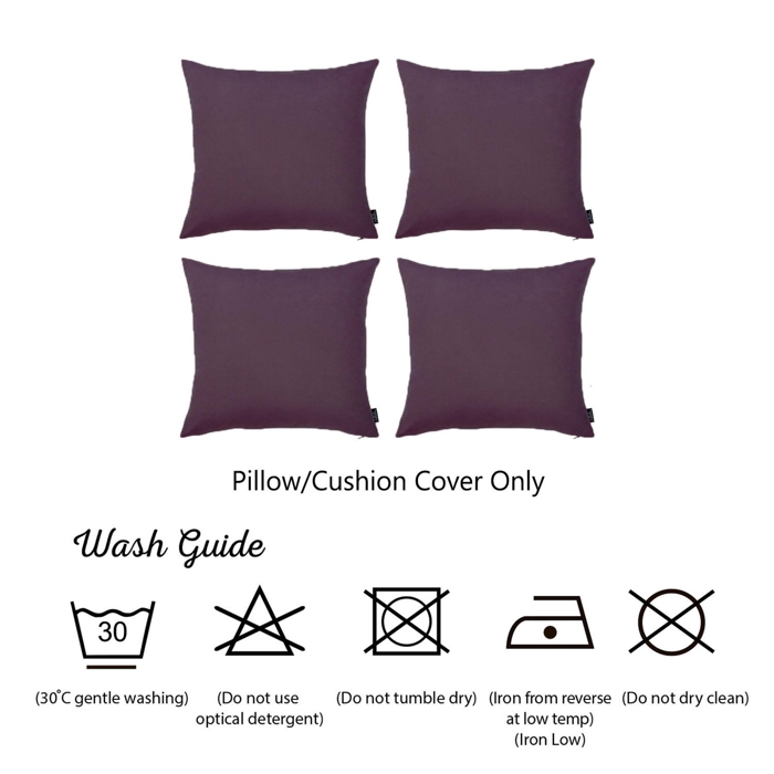 Honey Set of 4 Decorative Throw Pillow Cover Solid Color Lumbar & Square Pillowcase for Couch, Bedding
