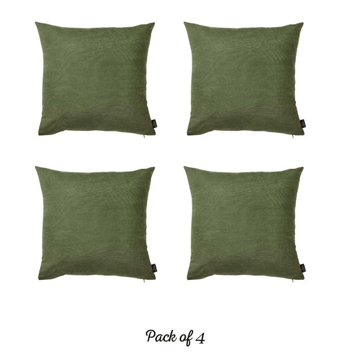 Honey Set of 4 Decorative Throw Pillow Cover Solid Color Lumbar & Square Pillowcase for Couch, Bedding
