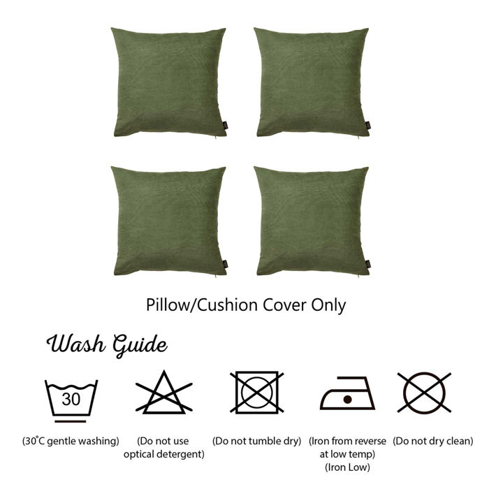 Honey Set of 4 Decorative Throw Pillow Cover Solid Color Lumbar & Square Pillowcase for Couch, Bedding