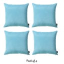 Sky Blue 22X22" Honey Set of 4 Decorative Throw Pillow Cover Solid Color Lumbar & Square Pillowcase for Couch, Bedding