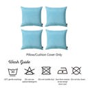 Sky Blue 22X22" Honey Set of 4 Decorative Throw Pillow Cover Solid Color Lumbar & Square Pillowcase for Couch, Bedding
